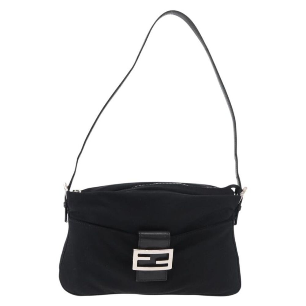 Fendi Baguette Canvas Black Nylon Handbag